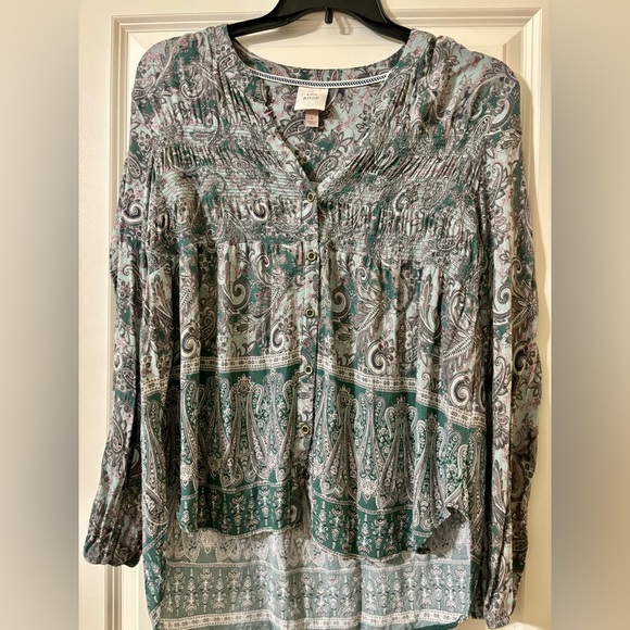 Tops | Knox Rose Large Green Boho Top | Poshmark